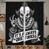 2pcs- Halloween Classic Look Gothic Clown Print Curtains, Pole Bag Home Decorations, Space Decorations Durable Material
