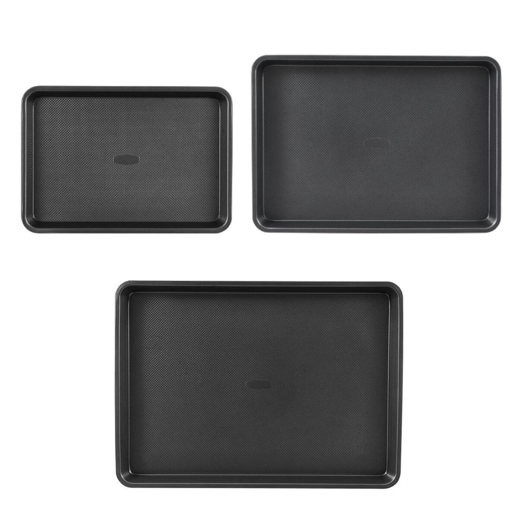 Baking Pan Set 3-Piece Nonstick Carbon Steel Set with Silicone Handles