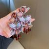 Butterfly Crystal Tassel Earrings Light Luxury High-quality Temperament Earrings for Women