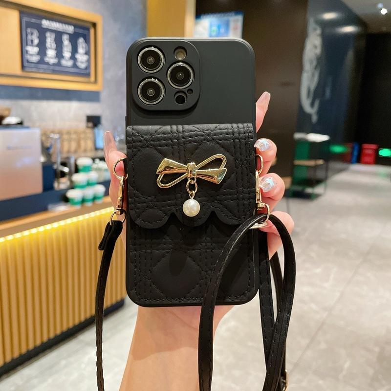 Applicable To Apple 17 Mobile Phone Case, European and American Trendy Brand iPhone16 Fashion 15promax Messenger Change Card Bag
