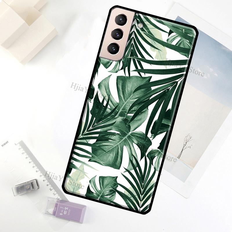 

Leaves Monstera Green Case For Samsung Galaxy S23 Ultra Note 20 10 S9 S10 Plus S20 S21 FE S22 Ultra Phone Cover Galaxy S20 Plus