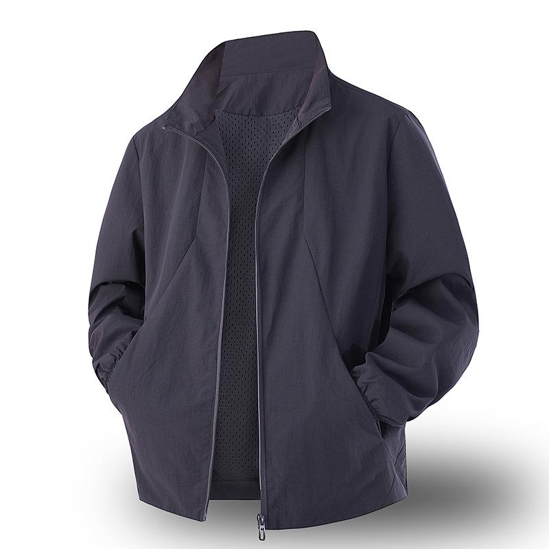 Men's Windproof Stand-up Collar Jacket - Spring/Autumn 2026 Fashion Trend