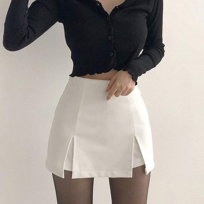 

Черная мини-юбка А-силуэта - Сексуальная, универсальная летняя одежда для женщин 4XL белый