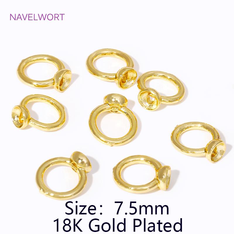 18K Gold Plated Brass Crimp Beads,End Caps For Jewelry Making,Clam Shell Bead Tip Crimp Ends Beads,DIY Bracelets Accessories