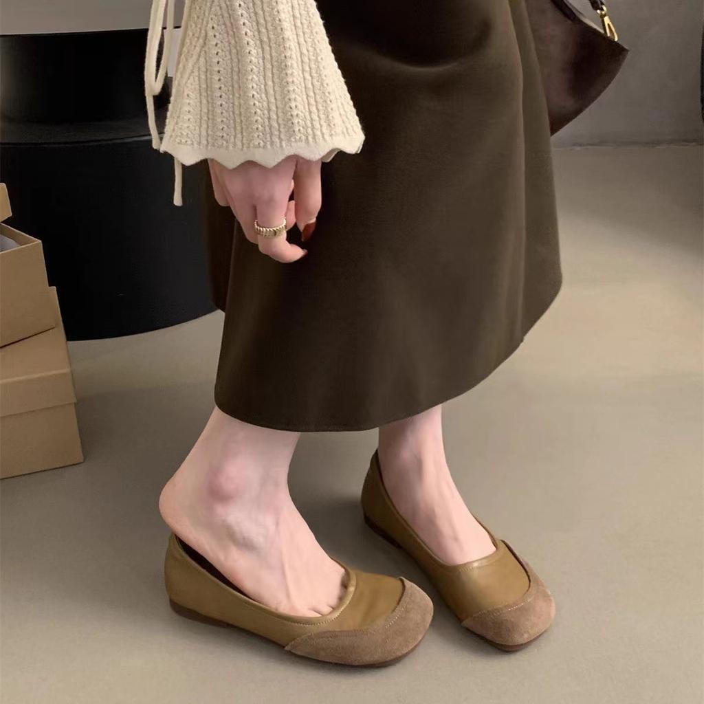 Shallow soft-soled annual Mary Jane shoes retro versatile single shoes round head  flat-soled grandma shoes summer