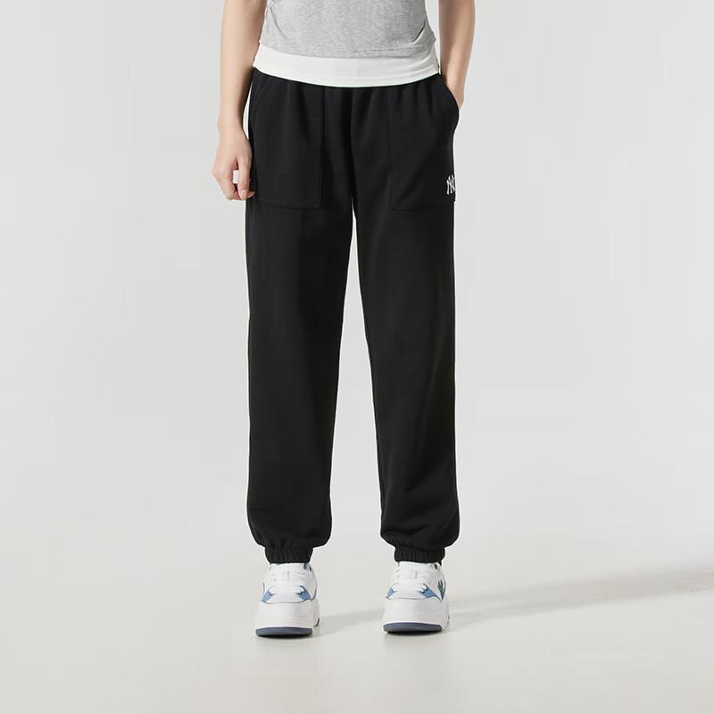 MLB New York Yankees Comfortable Versatile Simple Cuffed Casual Pants Unisex Bottoms Black 3APTB0351-50BKS