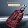 Alligator Pattern Leather Car Key Pouch - Top Grain Cowhide, Unisex, Zipper Bag, Mini Waist-Hanging Case, Universal Fit