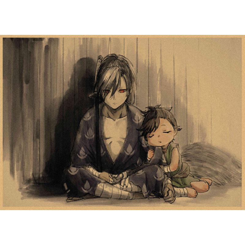 Dororo Anime Retro Kraft Paper Poster - Decorative Wall Art Mural Yellow Kraft Paper (No Glue) 30X42 cm