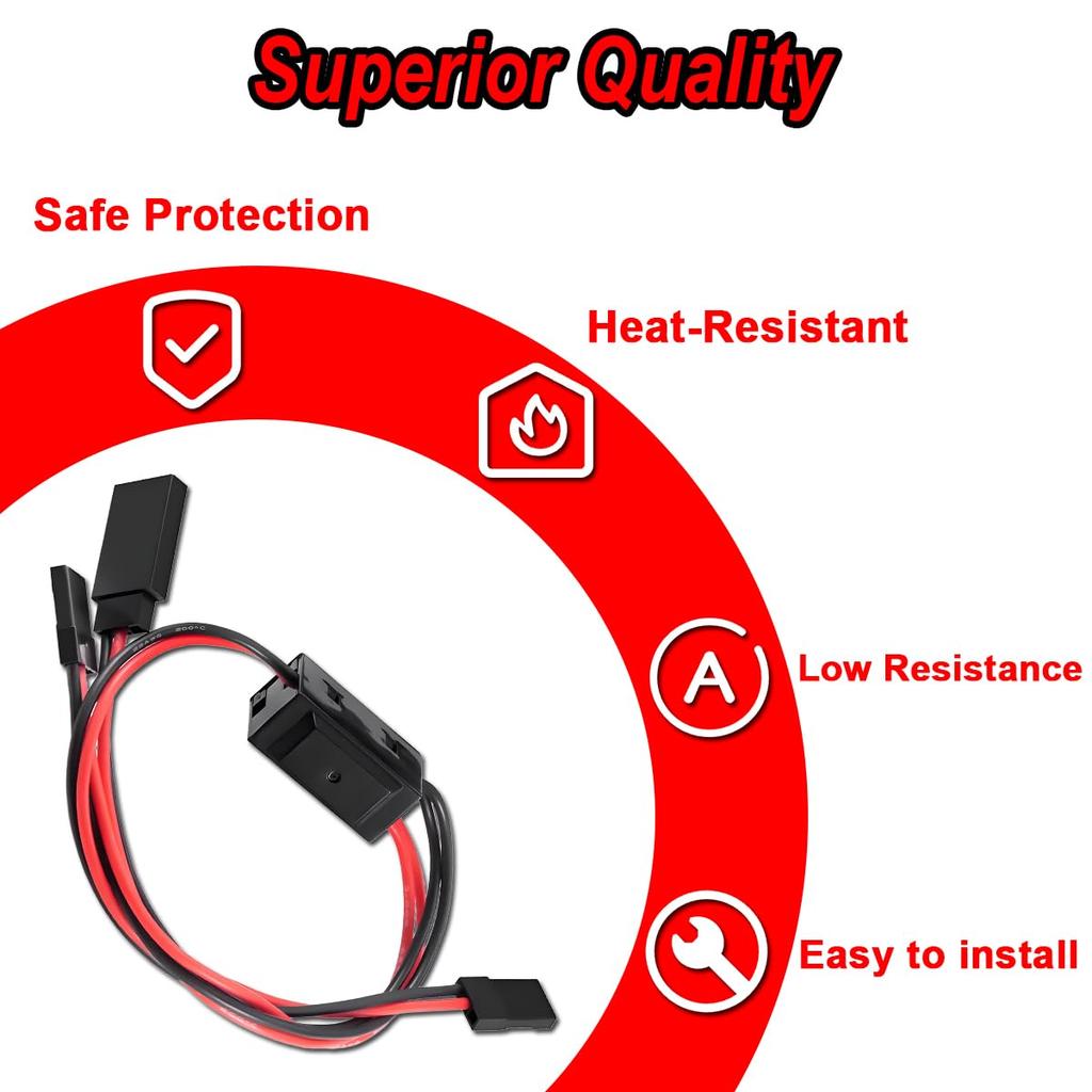 ZHUROUPU JR-Stil 3-Wege Ein- und Ausschalter, RC-Schalterempfänger 3-Wege JR-Stil Kippschalter Zubehör für RC