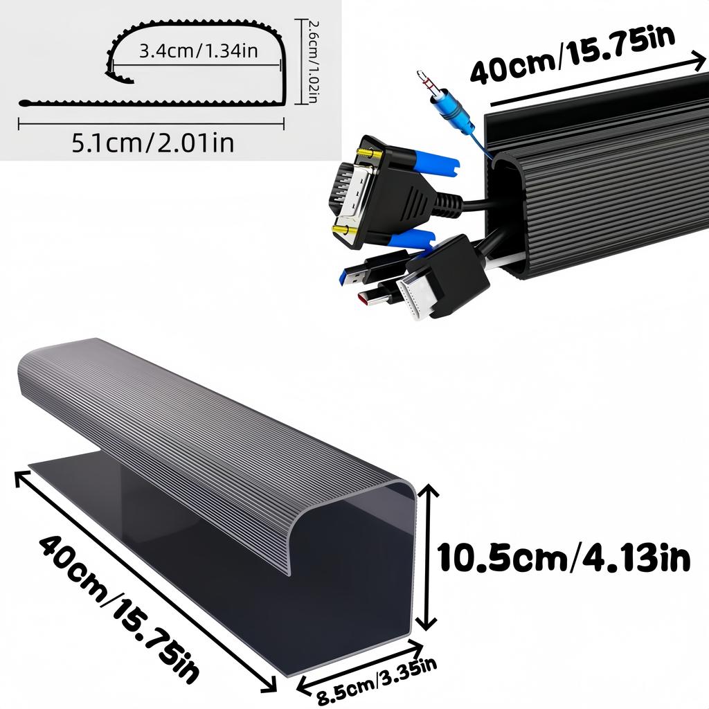 1PC Desktop Undertable Cable Rack Anti-extrusion Floor Cord Cover Self-Adhesive Durable Extension Wiring Duct Cable Protector