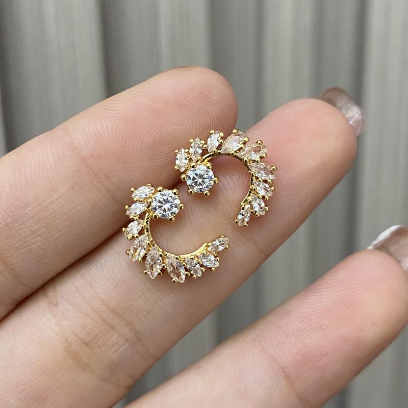 Серьги-пусеты Seiko с бриллиантовым месяцем серьги в стиле инстаграм