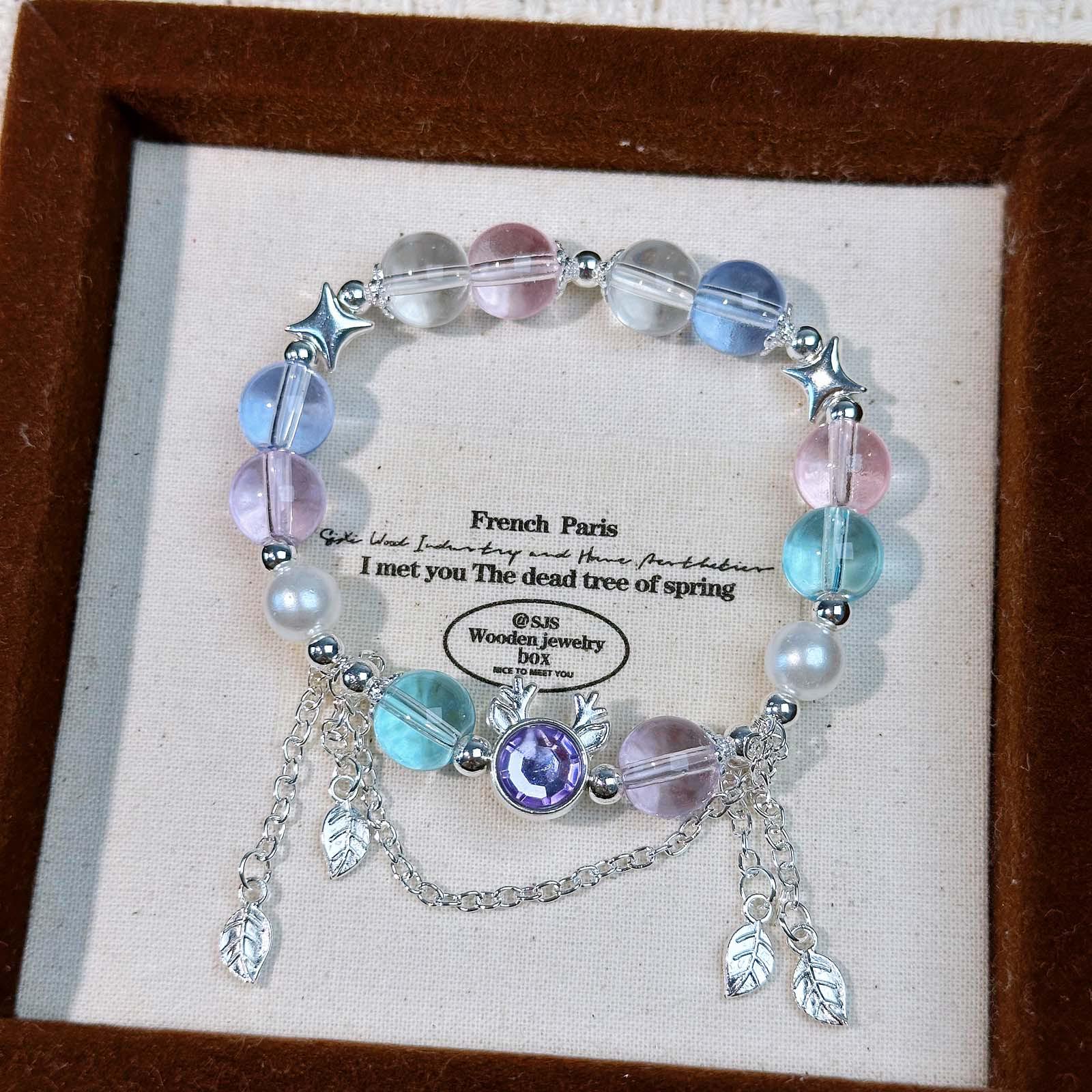 

Forest Fairy Crystal Deer Bracelet - Sweet & Versatile Student Jewelry
