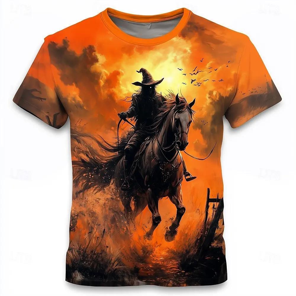 2026 Halloween Thema Herren Kürbis T-Shirt Kurzarm T-Shirt 3D Druck Rundhals Shirt Horror Party Street Casual T-Shirts Oberteile