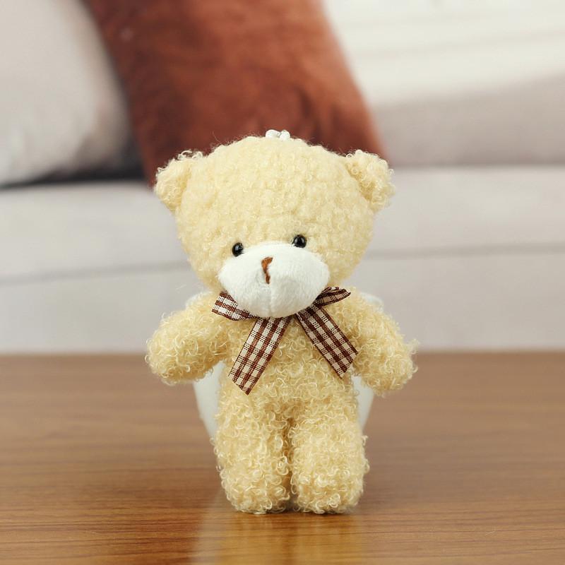 Teddy Mini Endearing Bear Plush Pendant Soft Short Fur Keychain Cute Kids Accessory