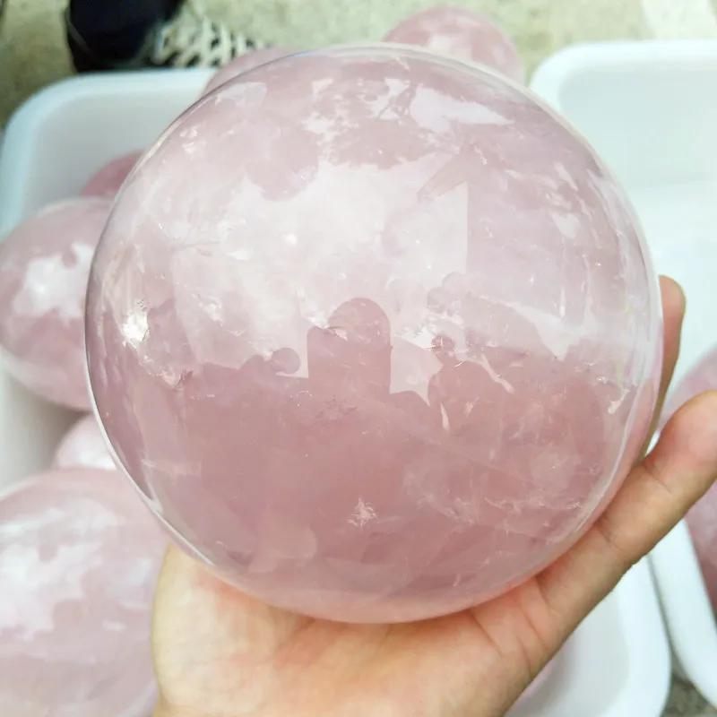 100mm diameter 100% natural pink rose crystal ball treatment wind water ball sale + free delivery