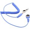 Câble de mise à la terre antistatique - QUADRIOS - 1.80 m - Connecteur mâle 10 mm - Pince crocodile - Bleu