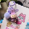Flocking Mini Yoga Keychain Doll Bag Pendant Cute Schoolbag Gift Hanging Keychain