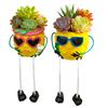 Kleiner Ananas-förmiger Pflanztopf mit abnehmbaren Füßen Pflanzgefäß Hängepflanztopf für kleine Räume und Indoor-Gärtnerei