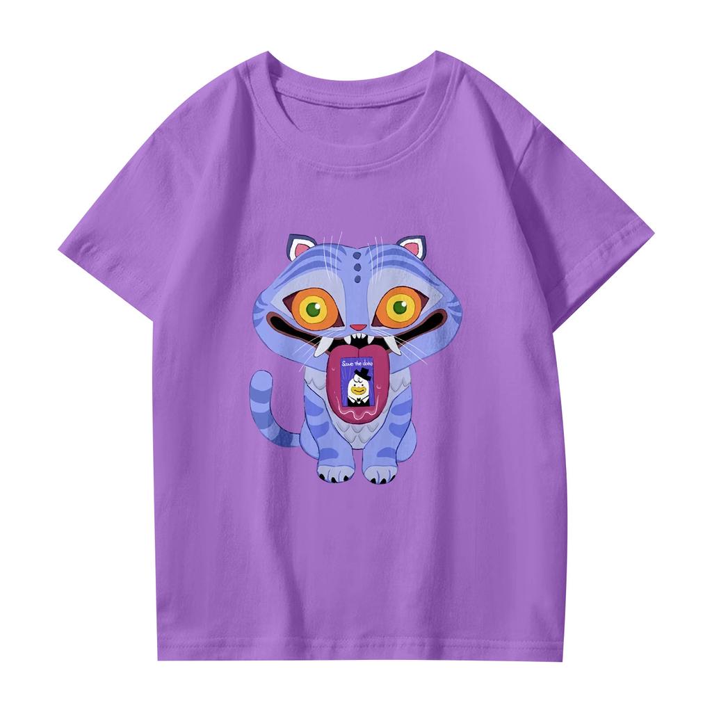 Fashionable Round Neck Short Sleeve Work Clothes Printed Tops For Womens Summer Tops