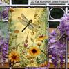2D Flat - 1pc Vintage Dragonfly Floral Metal Sign | Aluminum Wall Art Decor, Garden Cafe Garage Engraving, 8x12 Inch, for Home Restaurant Indoor