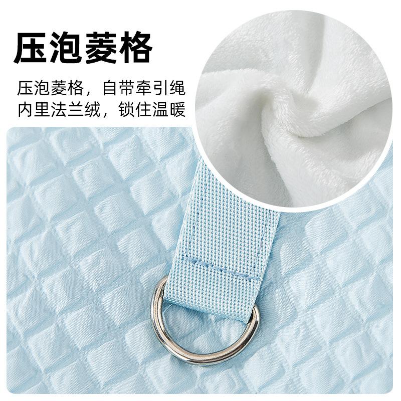 Autumn and winter puppy dog vest pressure bubble rhombus can be towed to keep warm two feet small dog teddy bear pet clothes
