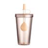 Transparent Iced Coffee Cups with Lids Water Cup gift Straw Bottle  Travel