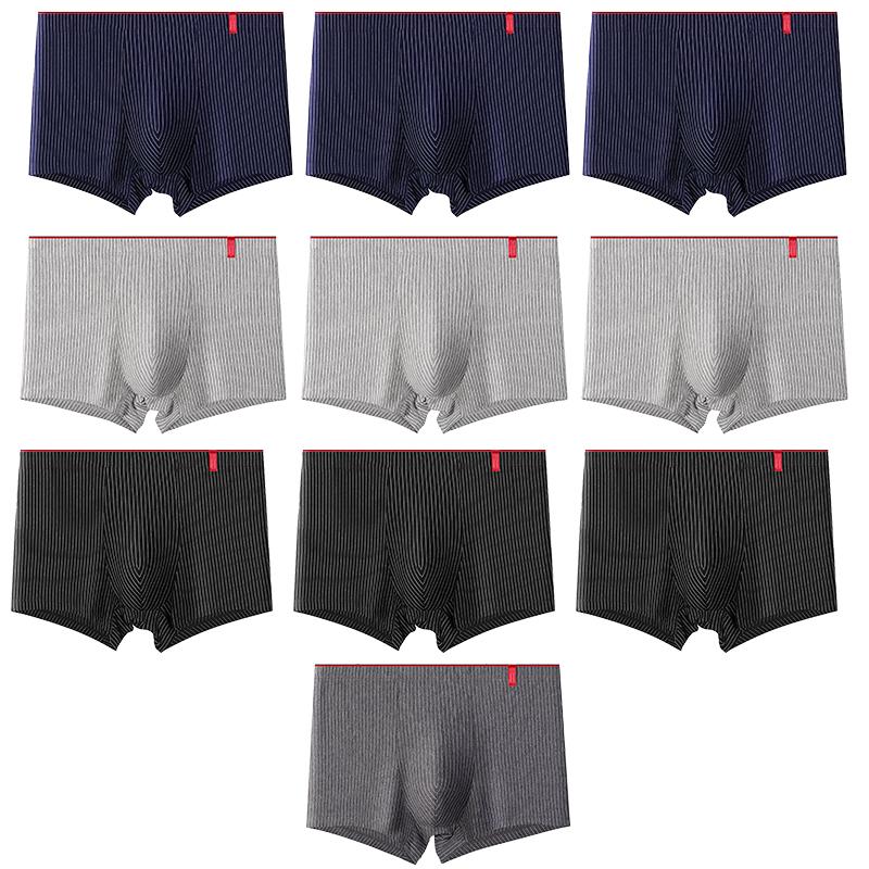 Pánské kalhotky plus size pruhované boxerky šortky boxerky pohodlné bavlněné pánské kalhotky spodní prádlo šortky L-4XL