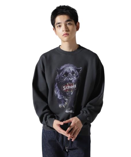 

Schott PANTHER Crew Neck Sweatshirt, Men s, Size M, 010, Black, 782-4232017