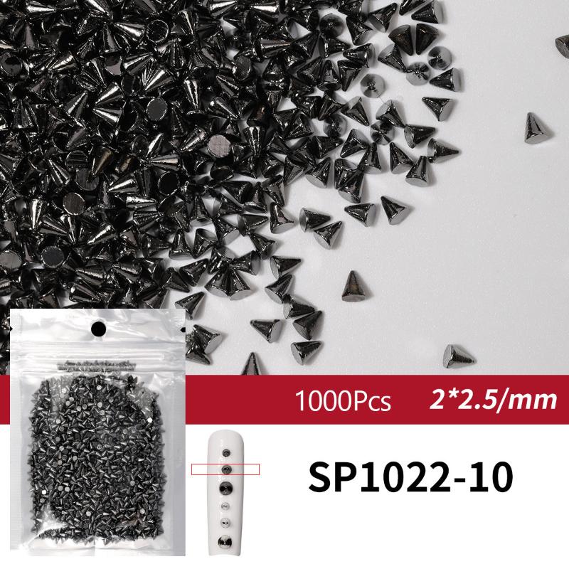 100/1000Pcs Punk Metal Rivet Nail Charms 1.5/2/3Mm Cone Black Silver Gold Studs Nail Jewels Decoration Diy Crafts Manicure