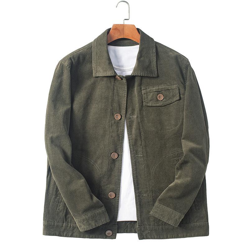 

Мужская новая вельветовая куртка, пальто, мужская повседневная свободная куртка с лацканами, молодежная куртка большого размера для мужчин 4XL