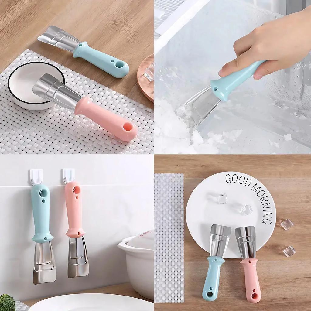 Stainless Steel Deicing Shovel Scraper Ice Remover Tool Kitchen Gadget Freezer Scraper Scraping Tool for Home