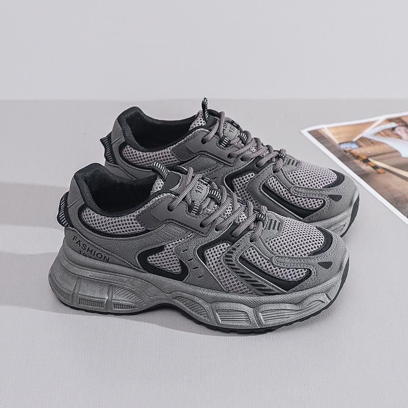 

Sports dad shoes for women 2024 autumn new versatile student Korean version thick-soled heightening casual breathable running shoes for women 35