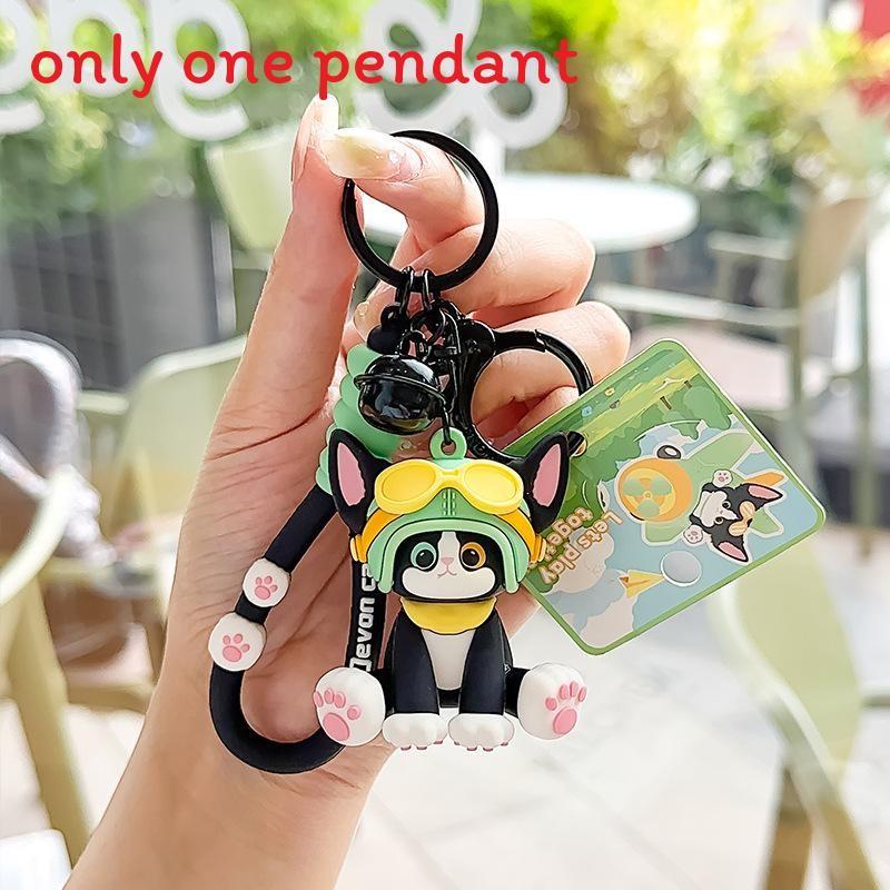 Pilot Cat German Keychain With Bell Design For Car Keys And Childrens Gift