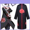 Naruto Akatsuki Uchiha Itachi Cosplay Kostým Roucho Plášť Plášť Měkký Materiál Látka