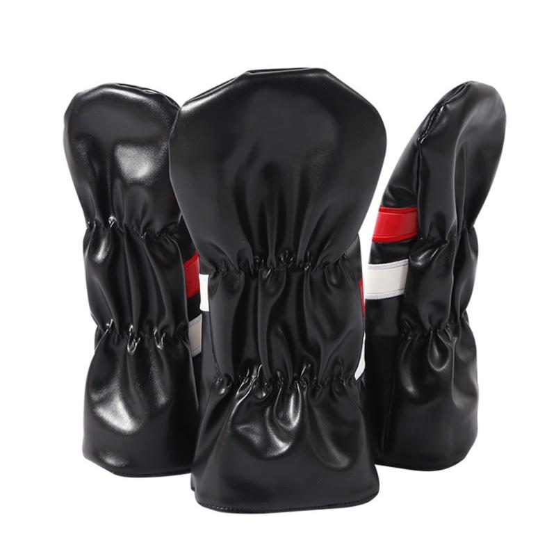 3Pcs Driver/Fairway Wood/Hybrid Club Head Cover Set Leather Golf-Club Headcovers Portable Golf Accessories for Women Men