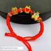 Dragon Year Birth Year Baby Red Rope Bracelet Alluvial Gold Yellow Gold Plated Kids Male and Female Baby Carrying Strap Woven Hand-Knitted