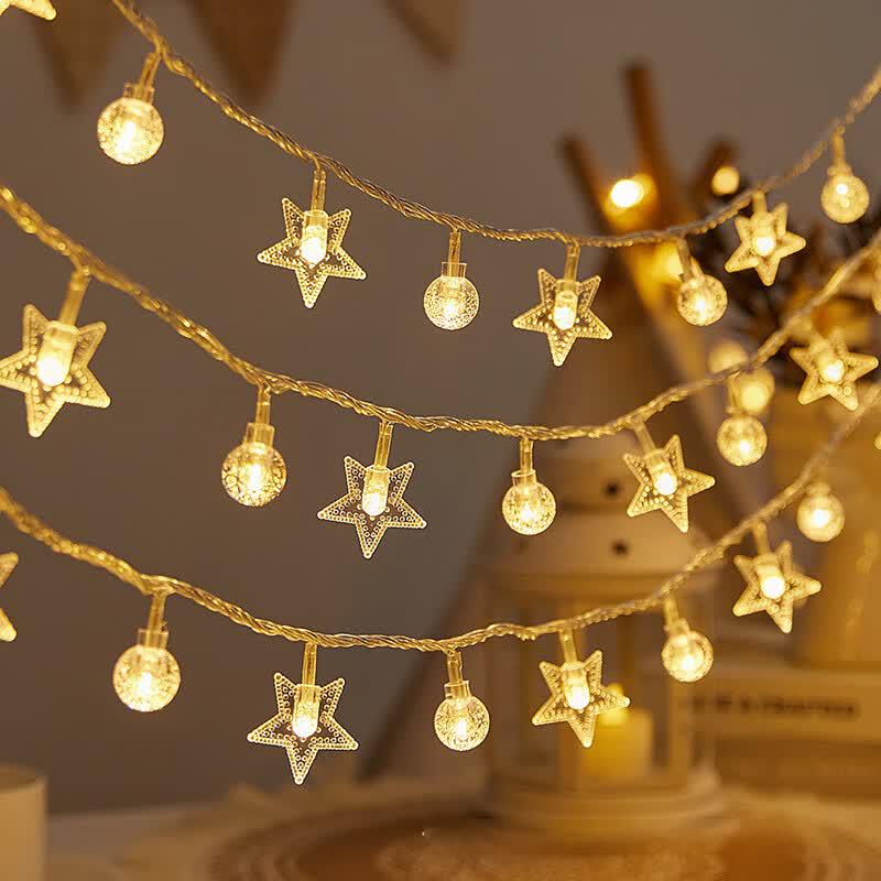 Biuyum Solar Star & Bubble Ball LED String Lights Solar Powered with 8 Modes