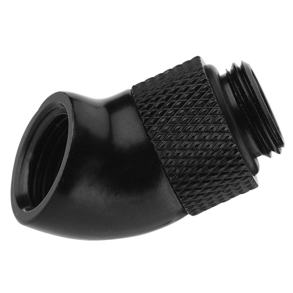 G1 4  Thread 45 Degree Bend Angle Rotary Fitting Adapter for CPU Water Cooling Black