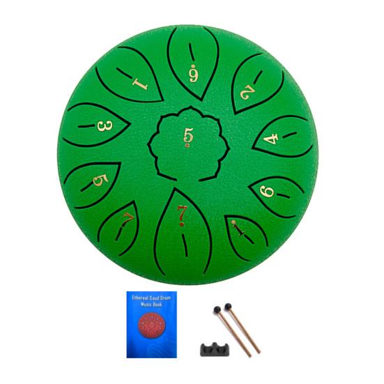 6-Inch Steel Tongue Drum with Mallets Note Stickers 11 Notes C Key Meditation Yoga Sound Therapy Hand Pan Drum Musical Percussion Instrument