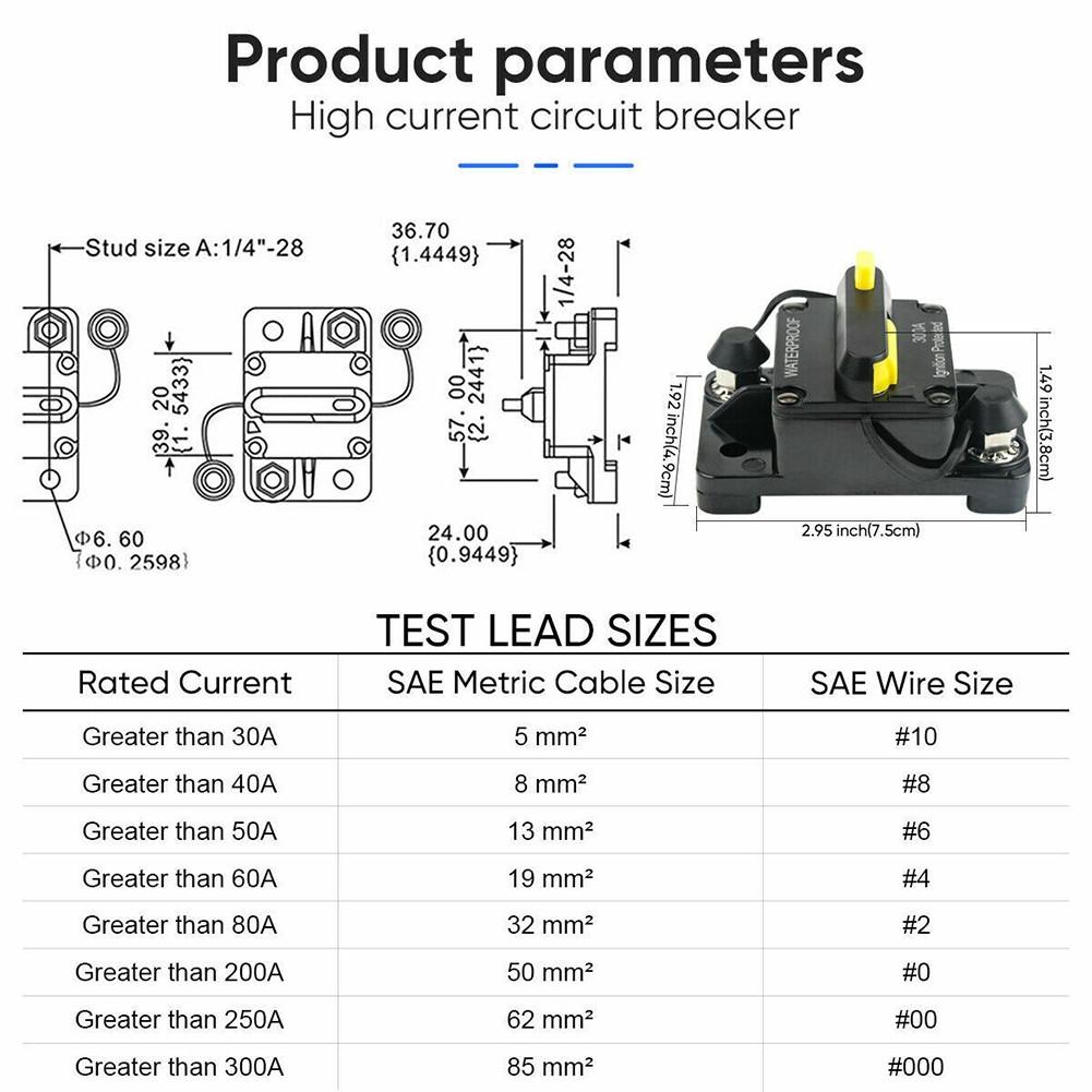 1 * Circuit Breaker Dustproof IP67 Per Inch Splash