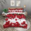 Valentine'S Day Flower 3D Digital Printing Quilt Cover Rose Butterfly Sunflower Home Textiles Bedding Three-Piece Set