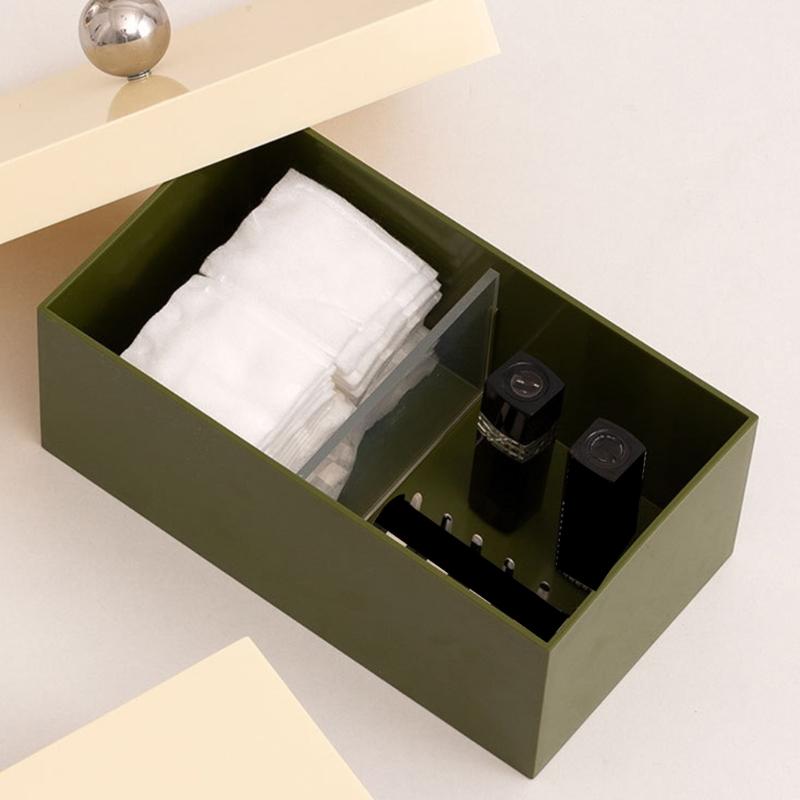 Stylish Ball Handle Lid Design Storage Container With Dividers Multipurpose Dustproof Box For Home And Office Use