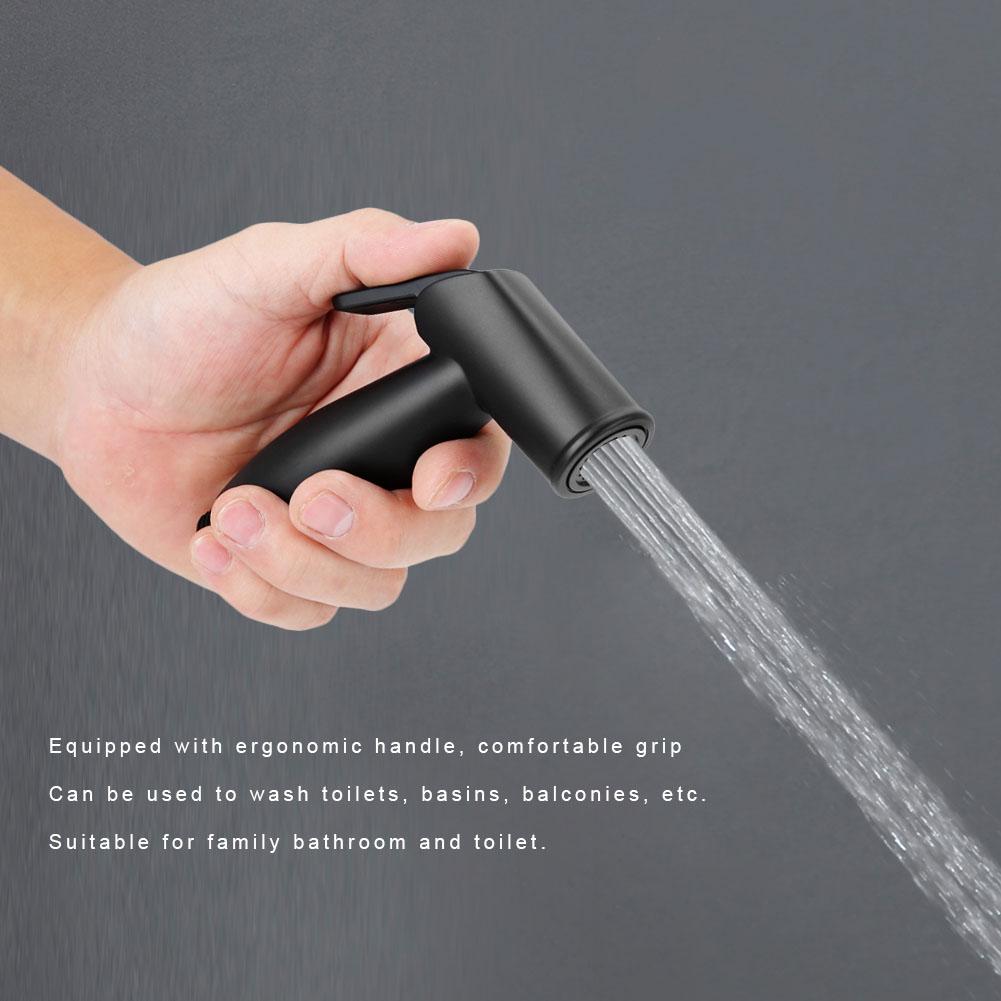 Household Handheld Bathroom Toilet ABS Bidet Sprayer Head Nozzle Matte Black