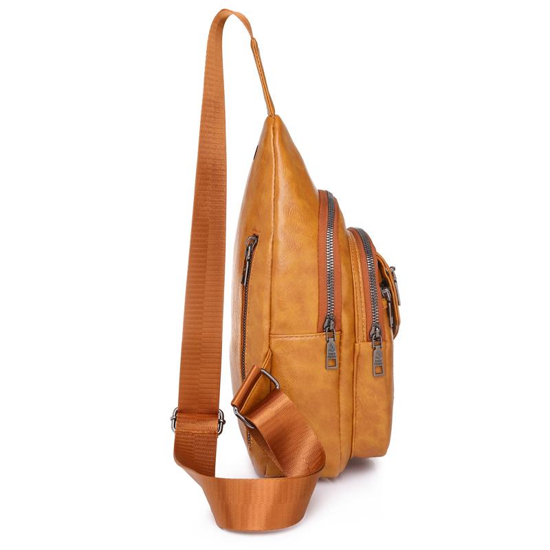 Women's Vintage Chest Pack Retro PU Leather Shoulder Crossbody Chest Bags Women Messenger Pouch Female Handbags Designer