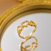 Exquisite super flash zircon ring for girls, light luxury, high-end sense opening adjustable ring, simple real gold electroplating