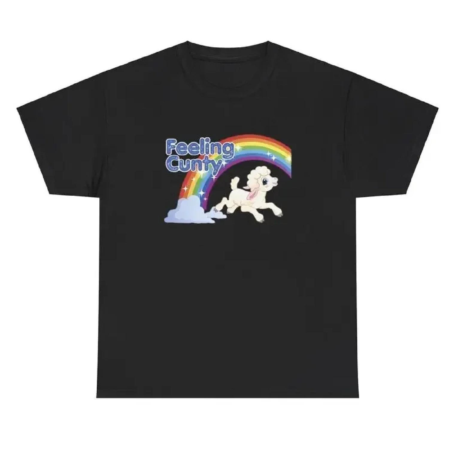 Feeling Cun y Sheep T Shirt Funny Y2K Cun Silly Dumb Ironic Gen Z Humor Tee XXXXXL разноцветный