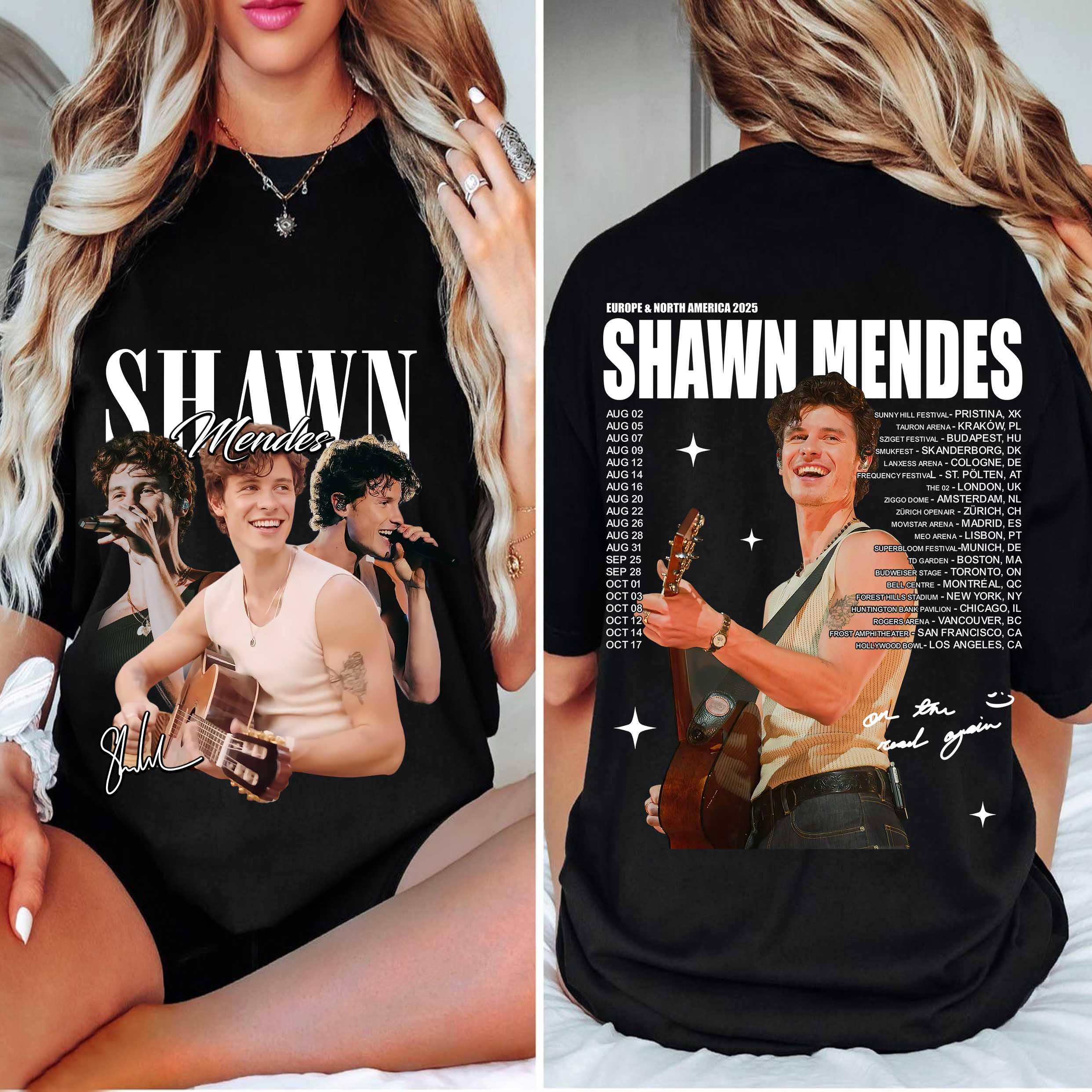 

On The Road Again Tour 2025 T-Shirt New in Fashion Casual Loose Short Sleeve Round Neck High Quality Street Wear Shawn Mendes 4XL