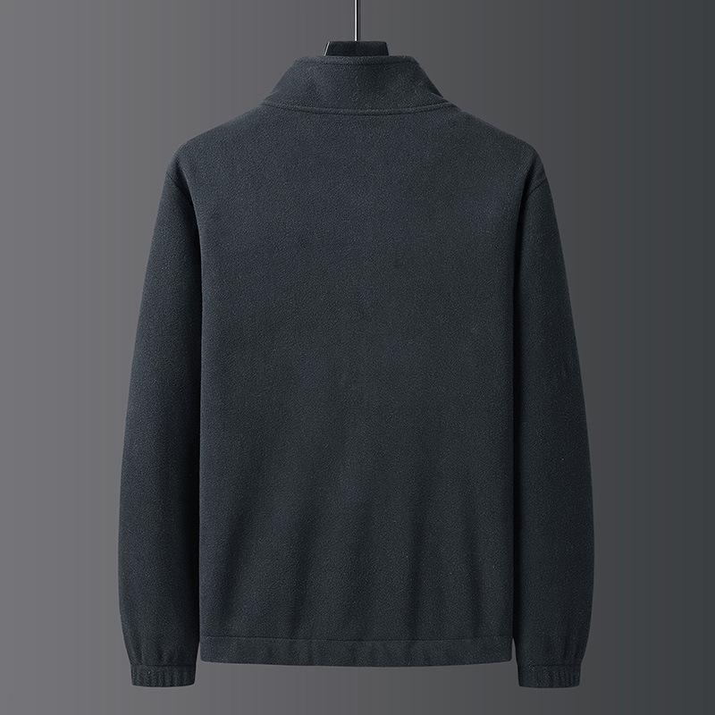 Spring and Autumn New Men's Jackets Fleece Men's Jackets Stand-up Collar Middle-aged and Elderly Cotton-padded Clothes Casual Sportswear