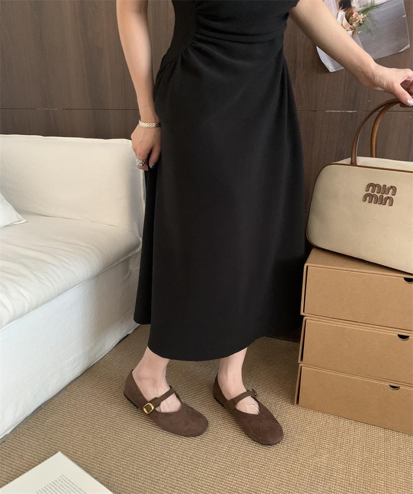 Women's shoes flat Mary Jane shoes women's 2025 spring and summer new square head shallow mouth gentle evening shoes