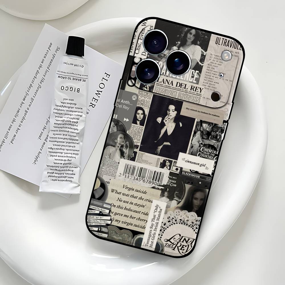 L-Lana Del Rey Singer Phone Case Black That Fits For IPhone 17,16,15,11,13,14 Pro Max,Plus,X,Xr,Xs Max,13Mini